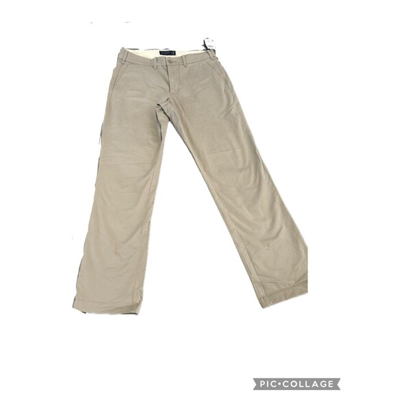NWT Abercrombie & Fitch Tan Khaki Pants Straight Stretch Mens Size 32 x 32 - Picture 2 of 7